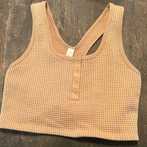 Offline x small crop waffle tank